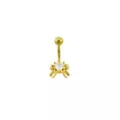 Multi-Pack CZ Goldtone Coquette Bows Banana Belly Ring 4 Pack - 14 guage at Spencer's