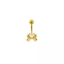 Multi-Pack CZ Goldtone Coquette Bows Banana Belly Ring 4 Pack - 14 guage at Spencer's