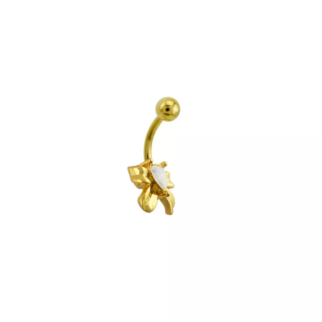 Multi-Pack CZ Goldtone Coquette Bows Banana Belly Ring 4 Pack - 14 guage at Spencer's