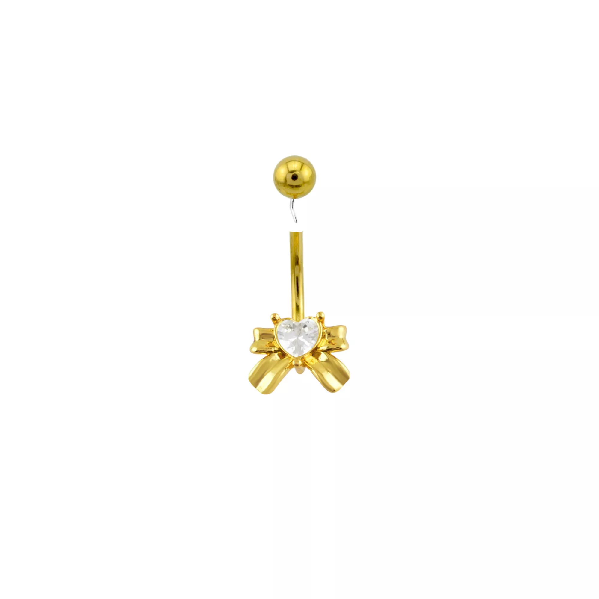 Multi-Pack CZ Gold-Tone Coquette Bows Belly Rings 4 Pack - 14 Gauge at Spencer's