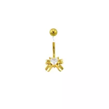 Multi-Pack CZ Goldtone Coquette Bows Banana Belly Ring 4 Pack - 14 guage at Spencer's