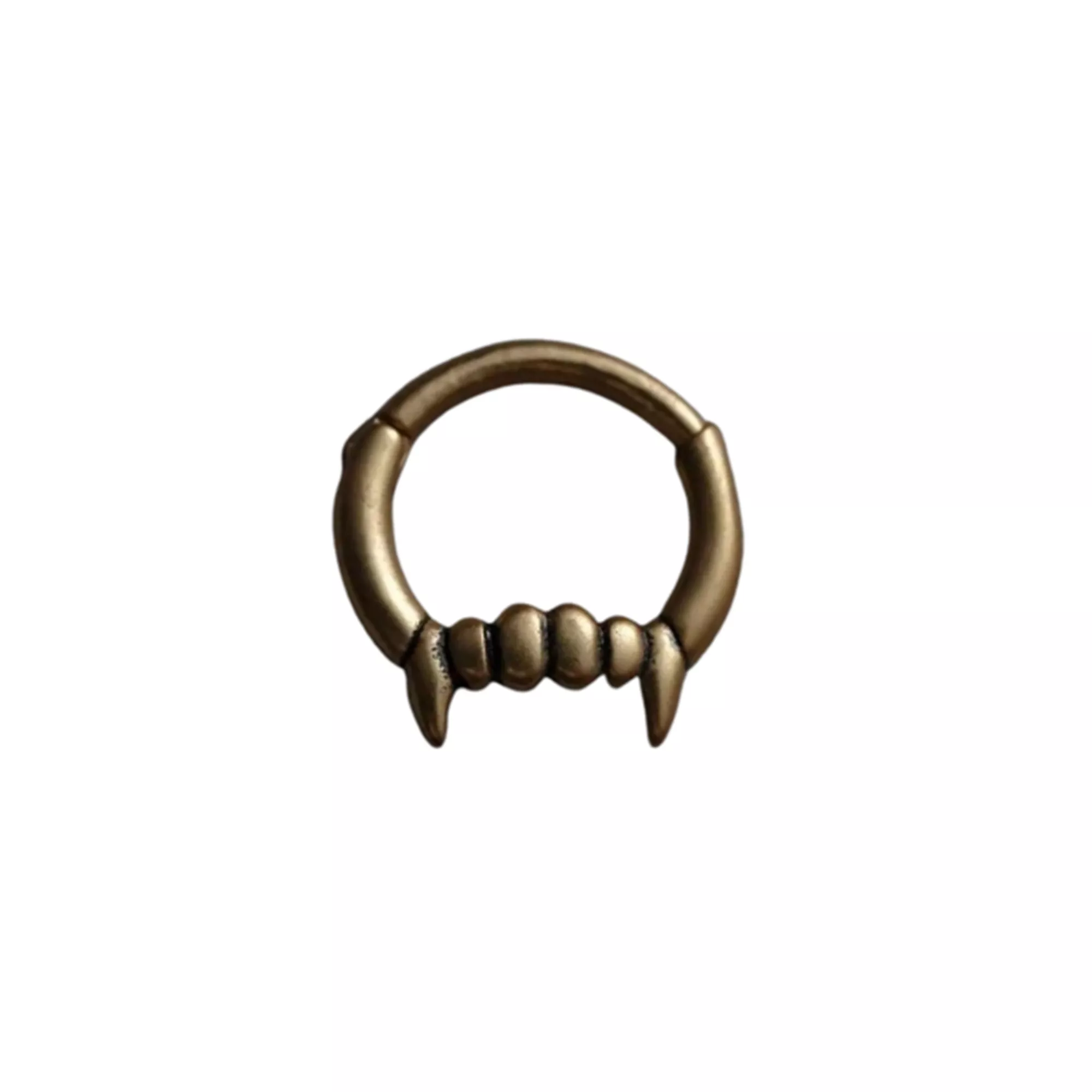 Rose Gold-Plated Fang Hinged Septum Ring - 16 Gauge