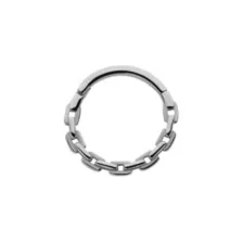 Chain Link Silver-Plated Titanium Hinged Septum Ring - 16 Gauge at Spencer's
