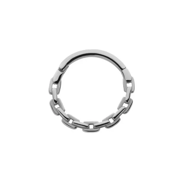 Chain Link Silver-Plated Titanium Hinged Septum Ring - 16 Gauge at Spencer's