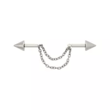 Spike Chain Titanium Industrial Barbell - 14 Gauge at Spencer's