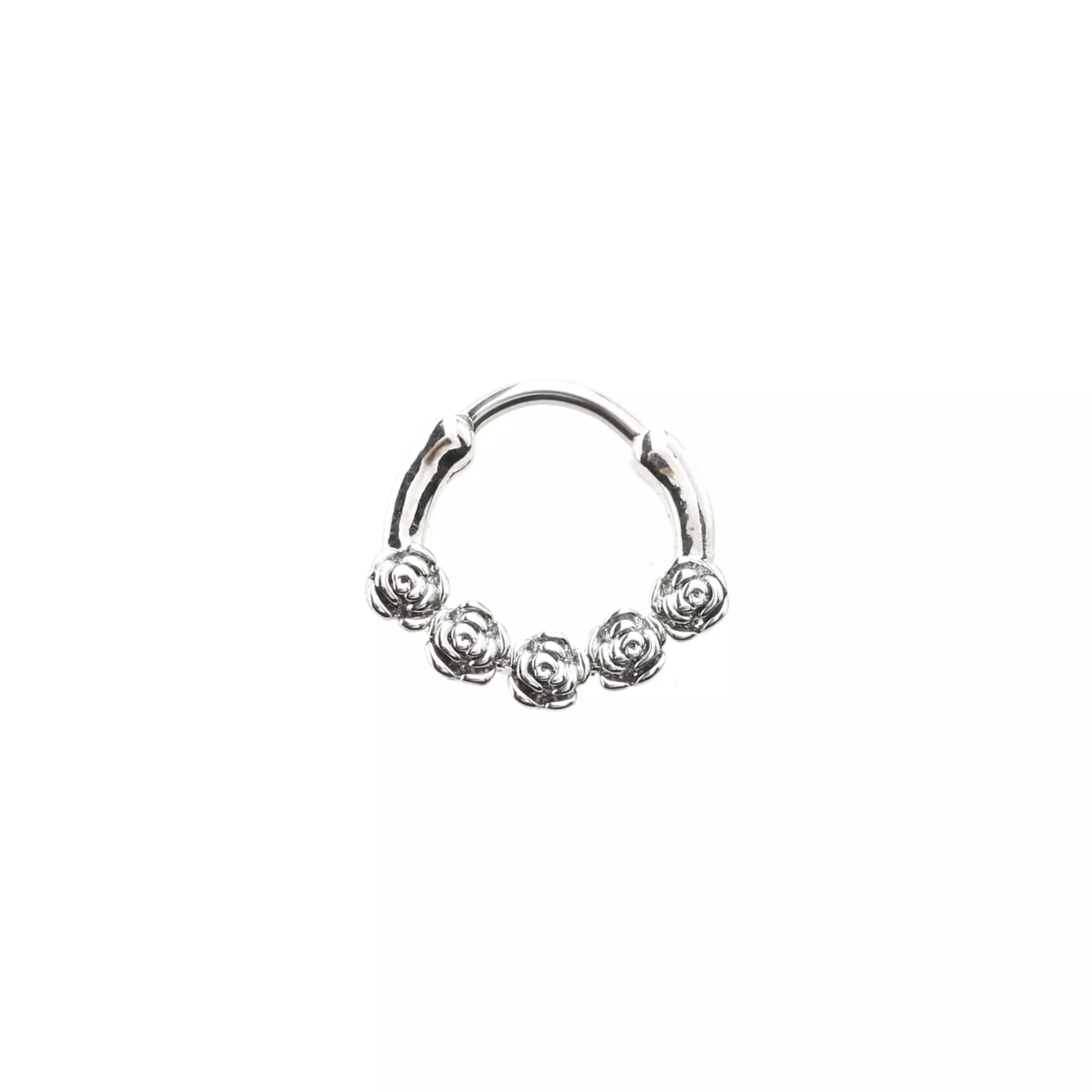 Silver-Tone Roses Clicker Septum Ring - 16 Gauge at Spencer's