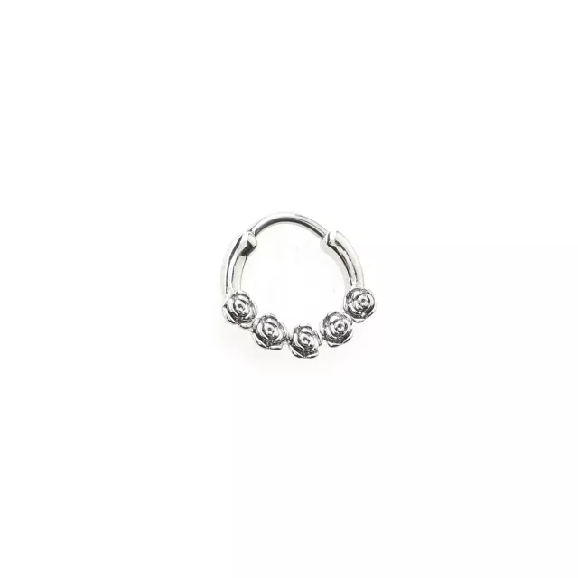 Silver-Tone Roses Clicker Septum Ring - 16 Gauge at Spencer's