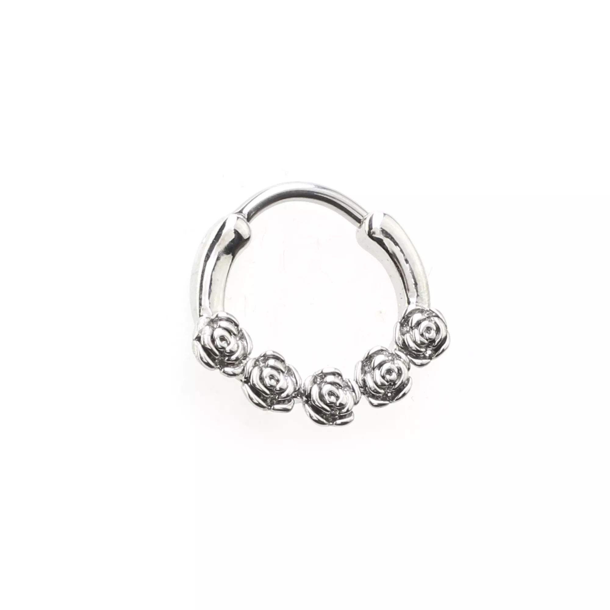 Silver-Tone Roses Clicker Septum Ring - 16 Gauge at Spencer's
