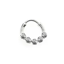 Silver-Tone Roses Clicker Septum Ring - 16 Gauge at Spencer's