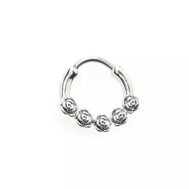 Silver-Tone Roses Clicker Septum Ring - 16 Gauge at Spencer's