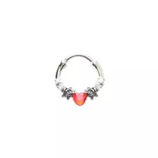 Red Floral Heart Septum Ring - 16 Gauge at Spencer's
