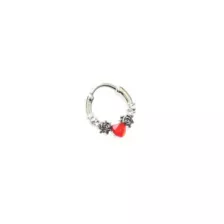 Red Floral Heart Septum Ring - 16 Gauge at Spencer's
