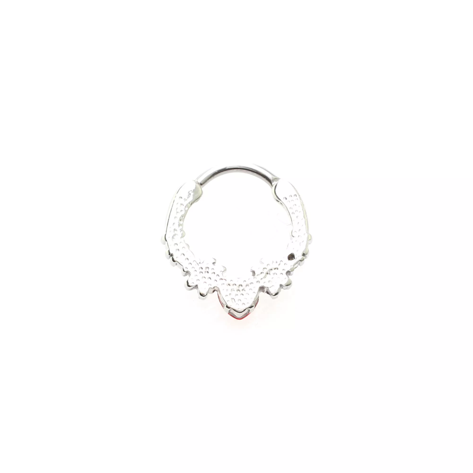 Red Floral Heart Septum Ring - 16 Gauge at Spencer's