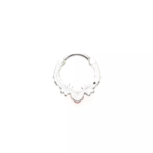 Red Floral Heart Septum Ring - 16 Gauge at Spencer's