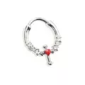 Silver-Tone Loving Cross Clicker Septum Ring - 16 Gauge at Spencer's