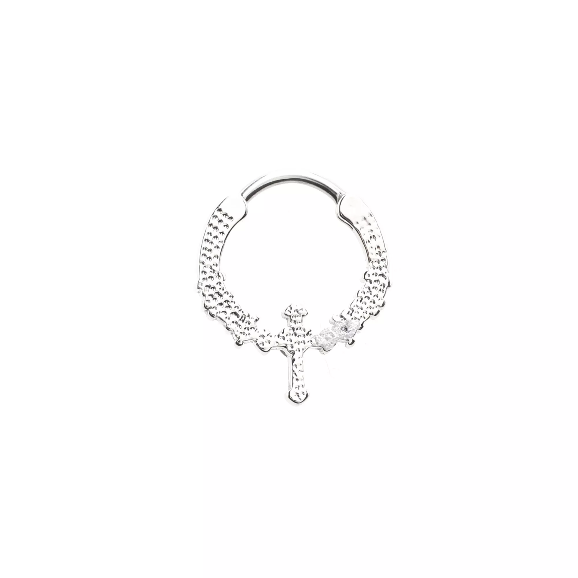 Silver-Tone Loving Cross Clicker Septum Ring - 16 Gauge at Spencer's