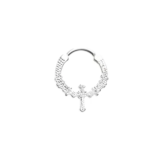 Silver-Tone Loving Cross Clicker Septum Ring - 16 Gauge at Spencer's