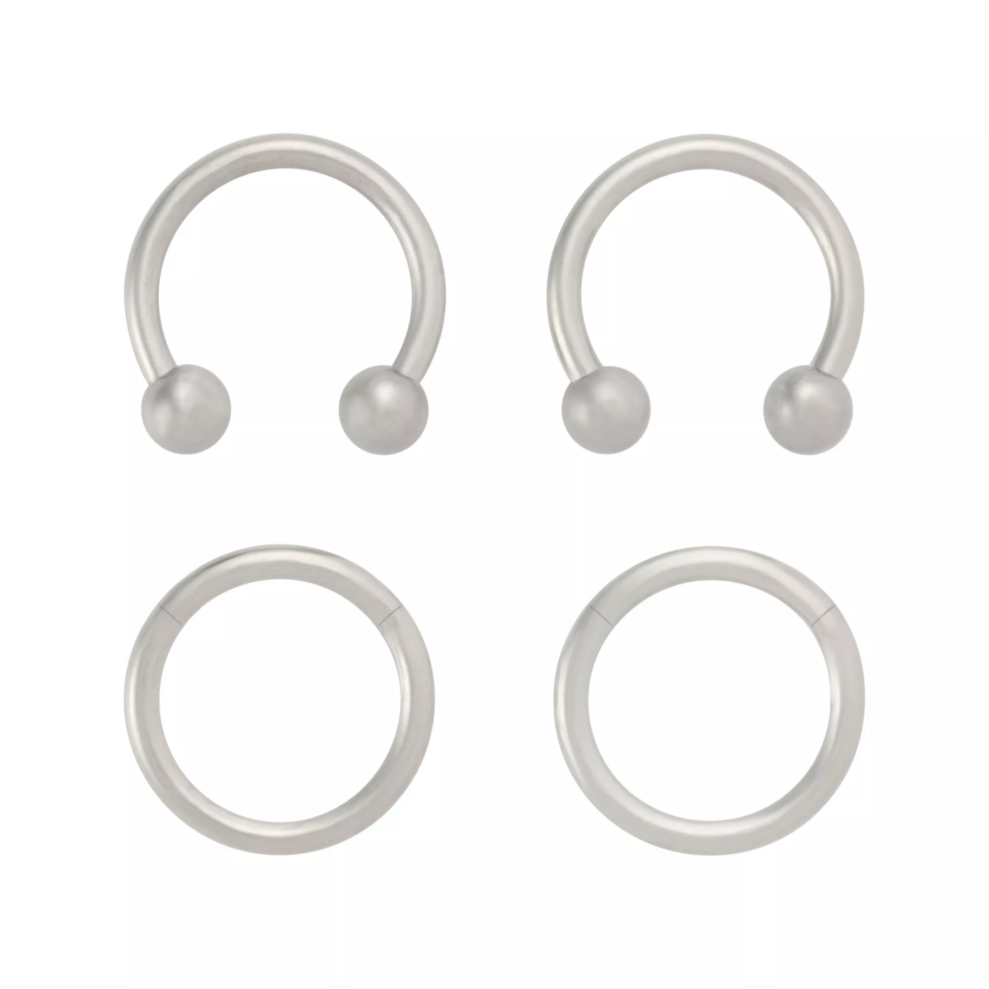 Multi-Pack Titanium Septum Rings 4 Pack - 16 Gauge