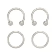 Multi-Pack Titanium Septum Rings 4 Pack - 16 Gauge at Spencer's