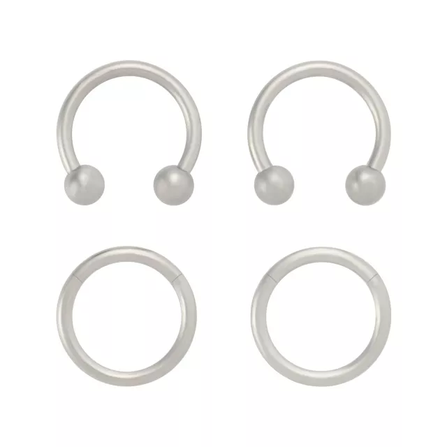 Multi-Pack Titanium Septum Rings 4 Pack - 16 Gauge