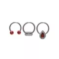 Multi-Pack Red Razor Septum Rings 3 Pack - 16 Gauge at Spencer's