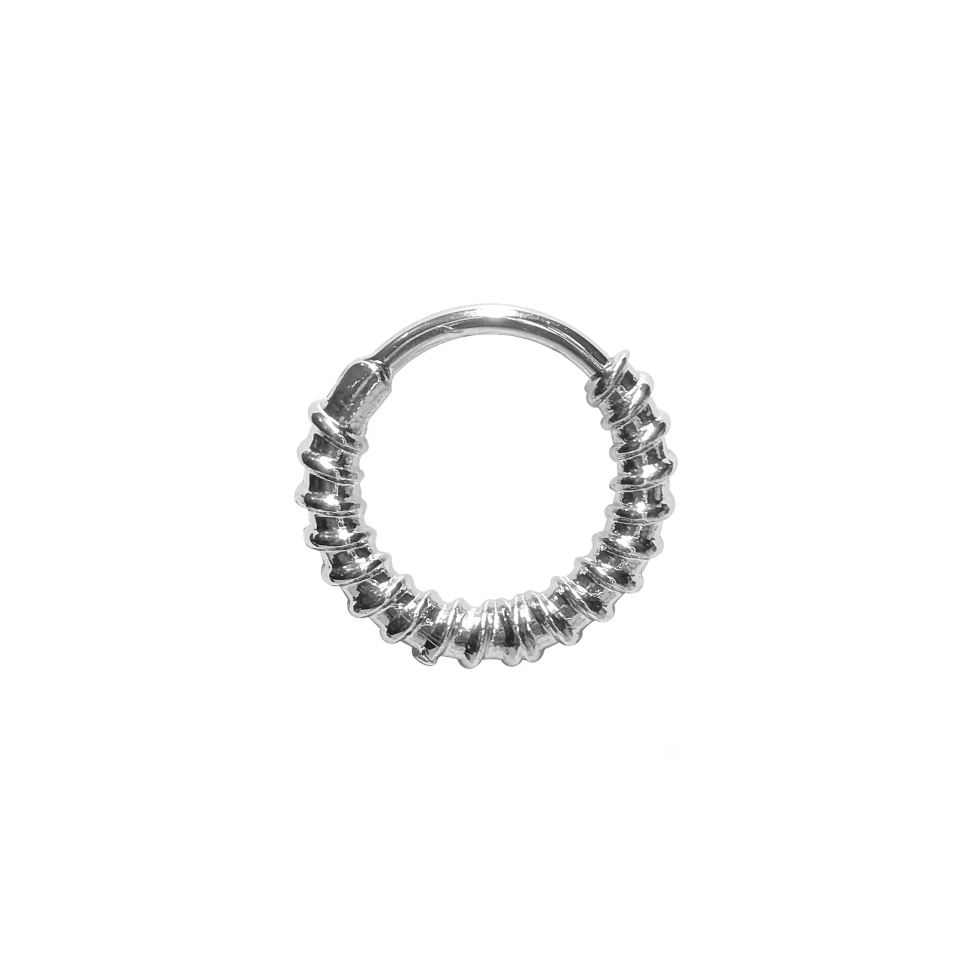 Spiral Silver-Tone Hinged Septum Ring - 16 Gauge at Spencer's