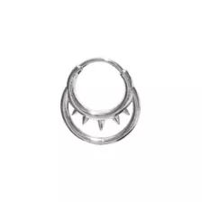 Spike Double Hoop Hinged Septum Ring - 16 Gauge at Spencer's