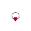 Red CZ Heart Barbed Wire Hinged Septum Ring - 16 Gauge at Spencer's