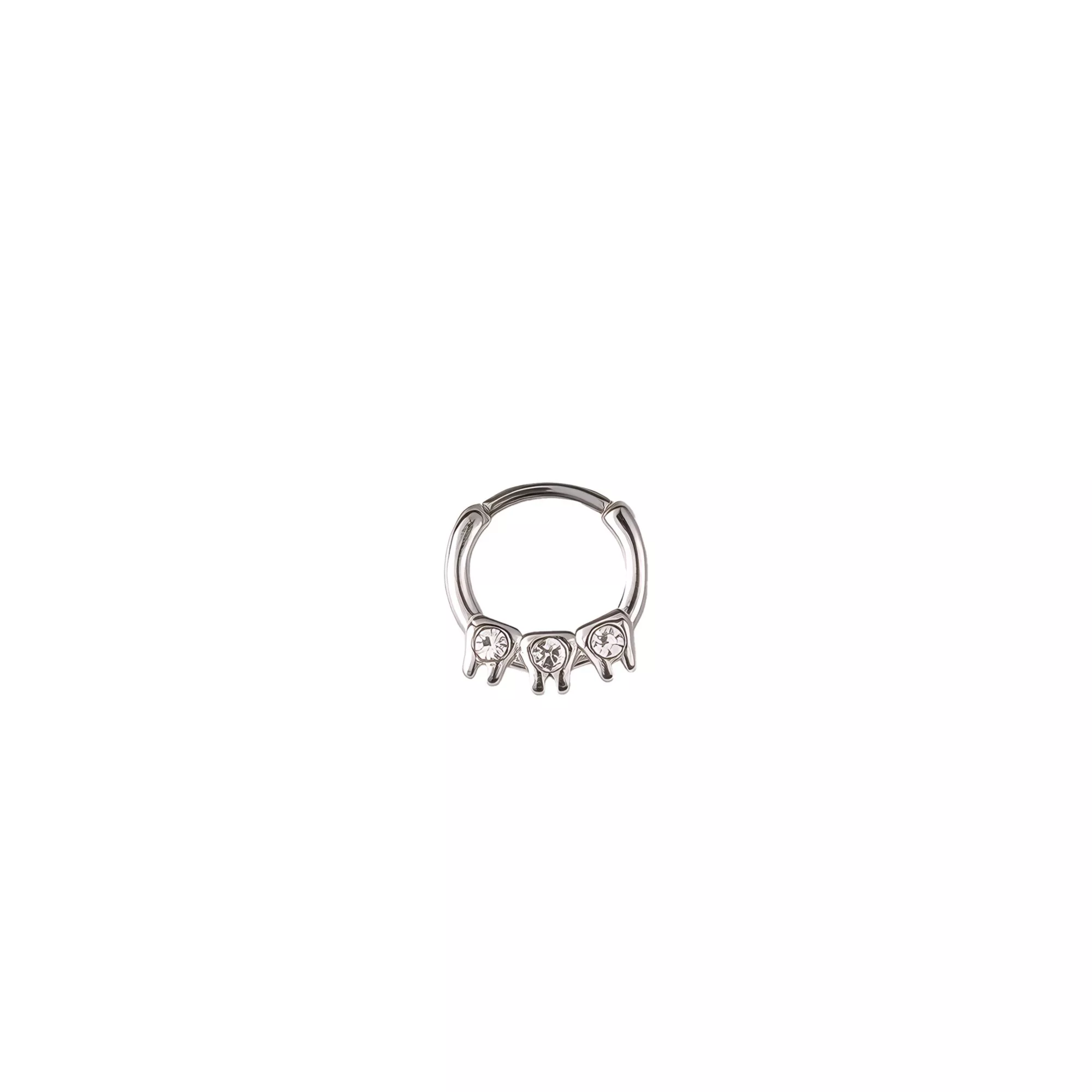 Teeth Silver-Tone Hinged Septum Ring - 16 Gauge at Spencer's