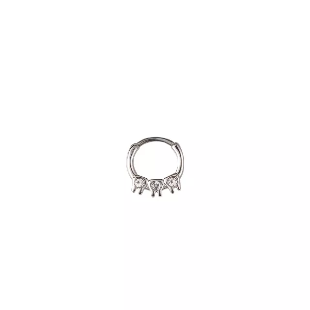 Teeth Silver-Tone Hinged Septum Ring - 16 Gauge at Spencer's