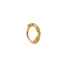 CZ Gold-Tone Hinged Septum Ring - 16 Gauge at Spencer's