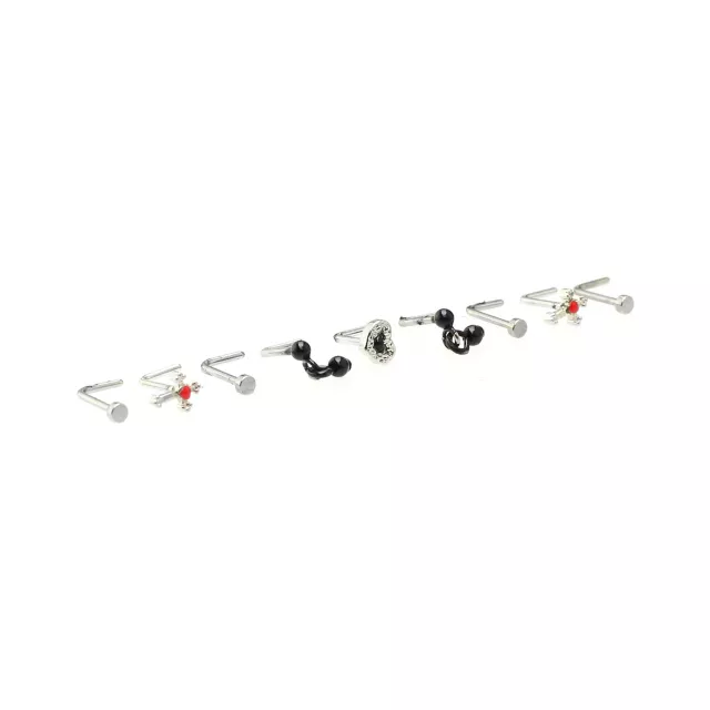 Multi-Pack Cross and Heart L-Bend Nose Rings 9 Pack - 20 Gauge at Spencer's