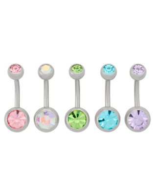 Multi-Pack Pink CZ Baby on Board Barbells 4 Pack – 14 Gauge