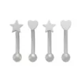 Multi-Pack Star and Heart Titanium Curved Barbells 4 Pack - 16 Gauge at Spencer's