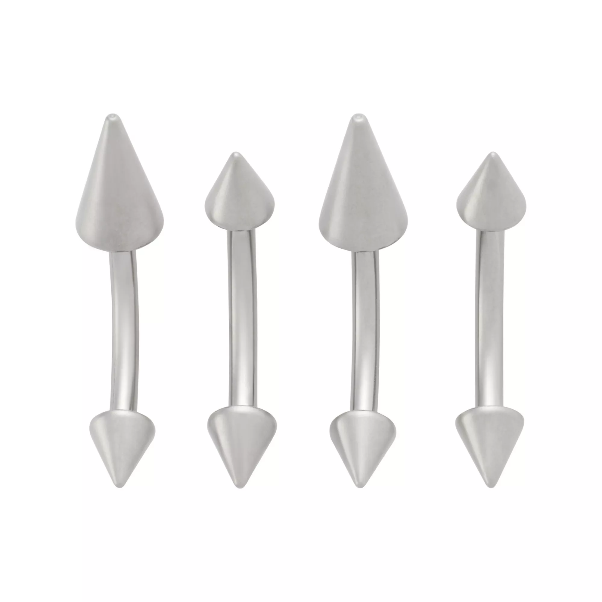 Multi-Pack Large Spike Titanium Curved Barbells 4 Pack - 16 Gauge at Spencer's
