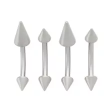 Multi-Pack Large Spike Titanium Curved Barbells 4 Pack - 16 Gauge at Spencer's