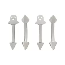Multi-Pack Ghost Spike Titanium Curved Barbells 4 Pack - 16 Gauge at Spencer's