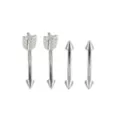 Multi-Pack Arrow and Spike Silver-Tone Titanium Curved Barbells 4 Pack - 16 Gauge at Spencer's