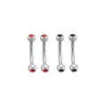 Multi-Pack CZ Black and Red Curved Barbells 4 Pack - 16 Gauge at Spencer's