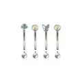 Multi-Pack Iridescent CZ Fairycore Silver-Tone Curved Barbells 4 Pack - 16 Gauge at Spencer's