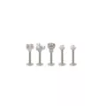Multi-Pack CZ Honey Comb Titanium Labret Lip Rings 5 Pack - 16 Gauge at Spencer's