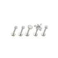 Multi-Pack CZ Flower Opal-Effect Labret Lip Rings 5 Pack - 16 Gauge at Spencer's