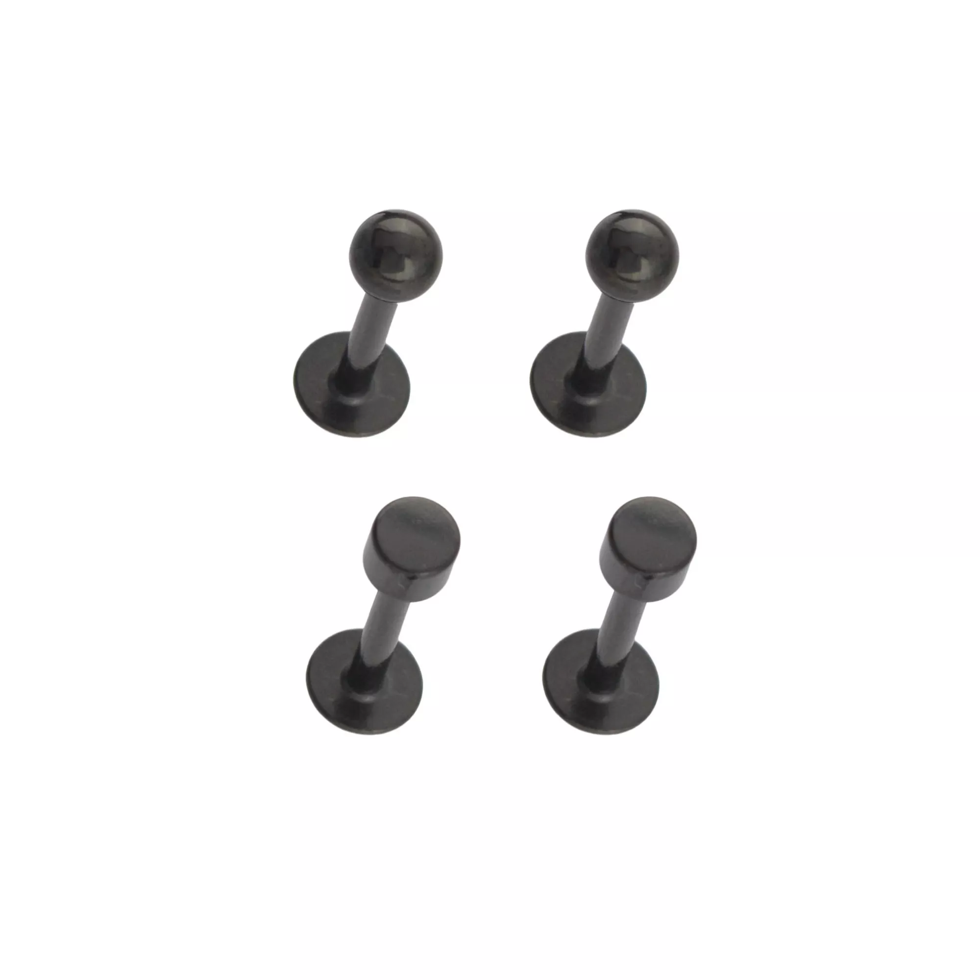 Multi-Pack Black Disc and Ball Labrets 4 Pack - 16 Gauge at Spencer's