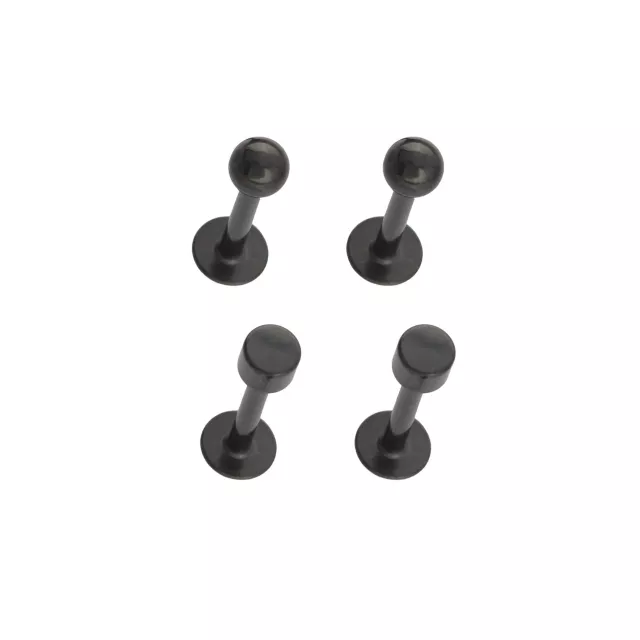 Multi-Pack Black Disc and Ball Labrets 4 Pack - 16 Gauge at Spencer's