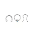 Multi-Pack CZ Blue Gem Horseshoe and Retainer 3 Pack - 16 Gauge at Spencer's