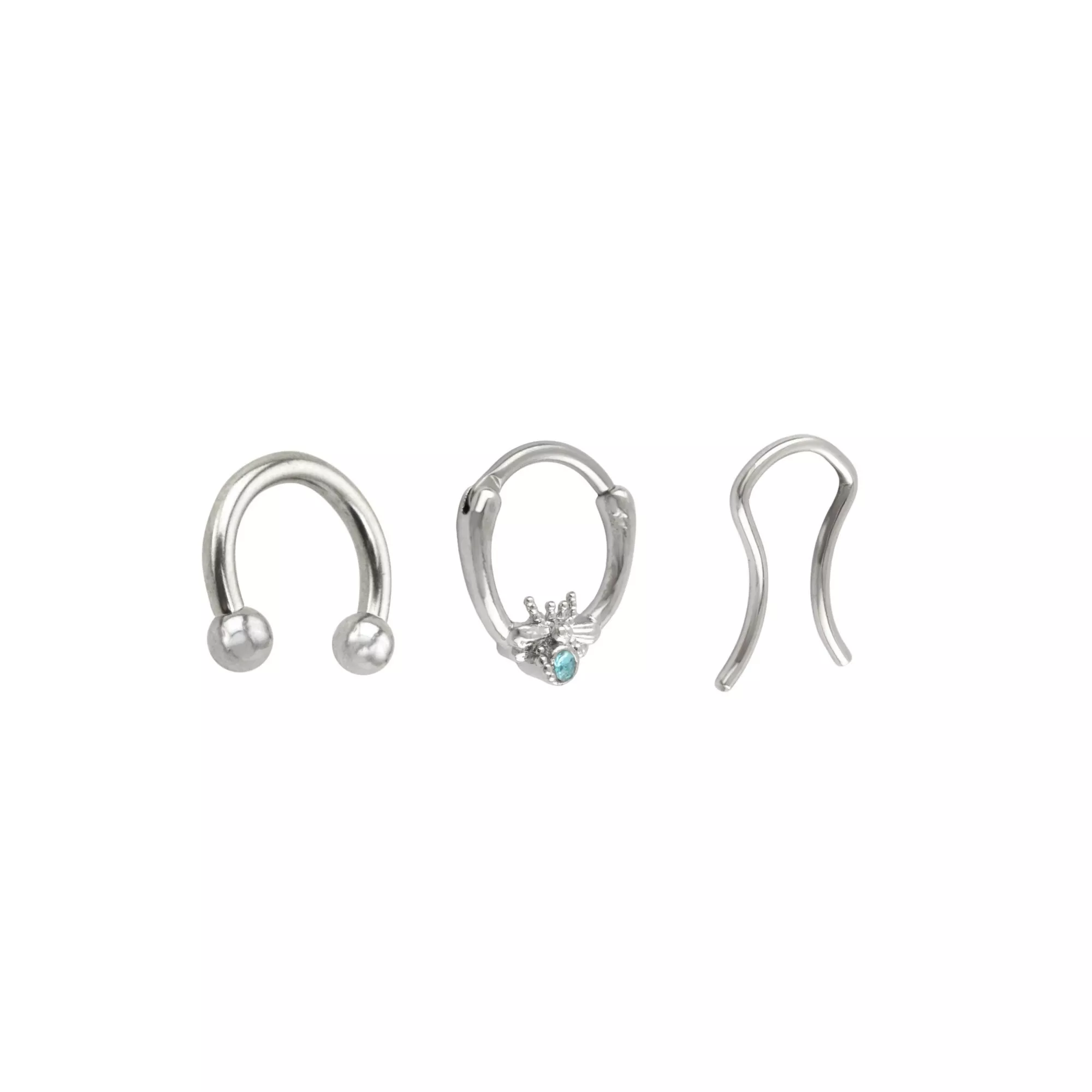 Multi-Pack CZ Blue Gem Horseshoe and Retainer 3 Pack - 16 Gauge at Spencer's