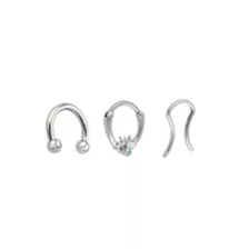 Multi-Pack CZ Blue Gem Horseshoe and Retainer 3 Pack - 16 Gauge at Spencer's