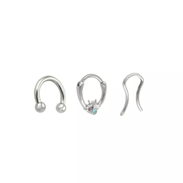 Multi-Pack CZ Blue Gem Horseshoe and Retainer 3 Pack - 16 Gauge at Spencer's