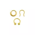 Multi-Pack CZ Gold Plated Chain Hinge Retainer Horseshoe Septum Rings 3 Pack - 16 Gauge at Spencer's