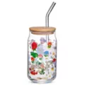 Alice in Wonderland Glass Cup with Straw - 16 oz. at Spencer's